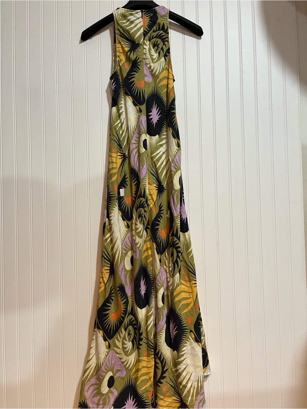 Halter Maxi Dress In Olive Abstract Print — image 7 of 7